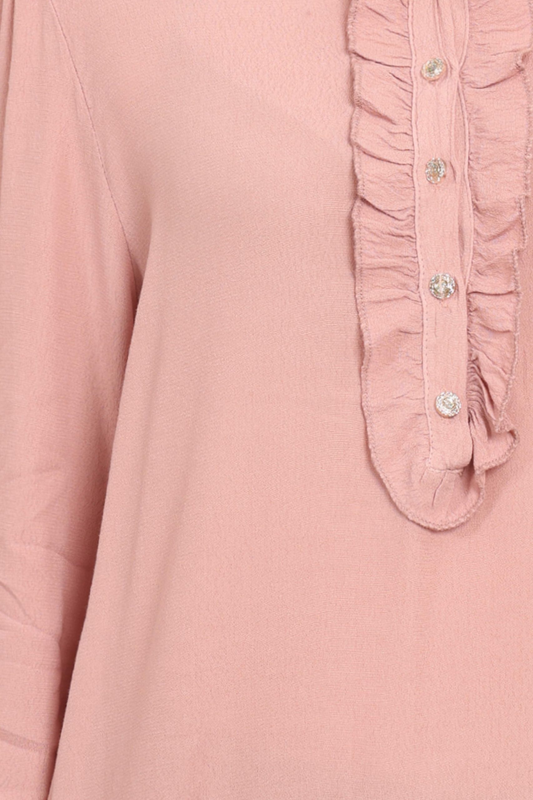Støvet rosa skjorte med fine detaljer style 1800