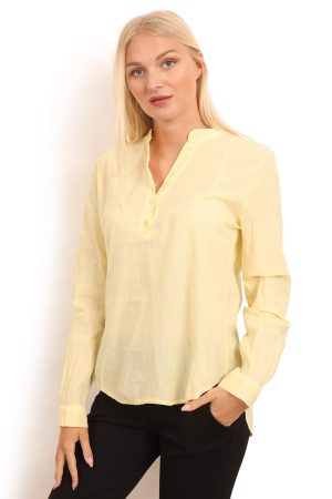 Skjorte i lys gul ensfarvet style 1147