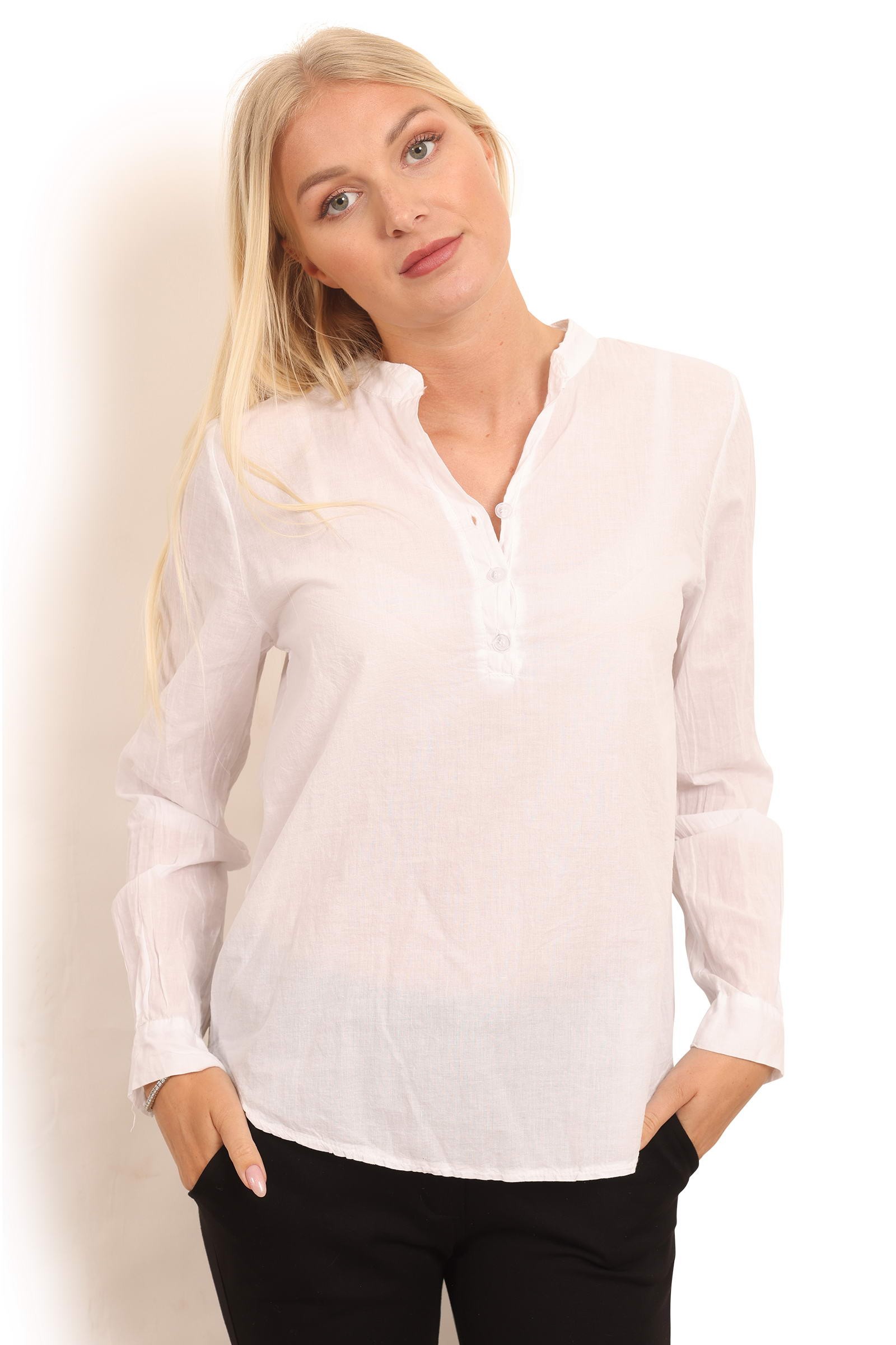 Klassisk skjorte i ensfarvet hvid style 1147