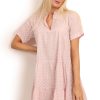 A-formet kjole i rosa med hvide prikker style 1164
