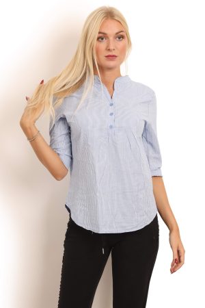 Skjorte i lyseblå/hvid stribet style 1149