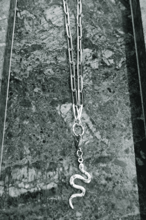 Sølv kæde med slange vedhæng