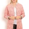 Vatteret jakke i pink blomsterprint style 1814