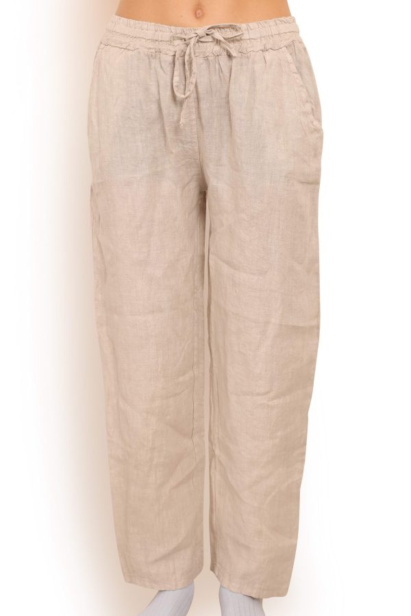 Hørbukser i ensfarvet beige style 1853
