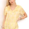 Bluse i fint gult print style 1327