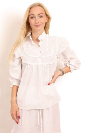 Skjorte i hvid stribet style 1812