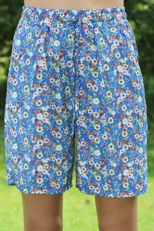 Shorts i blå blomstret style 1854