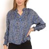 Skjorte kobolt blå paisley print style 1402