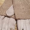 Handsker med strik i brun