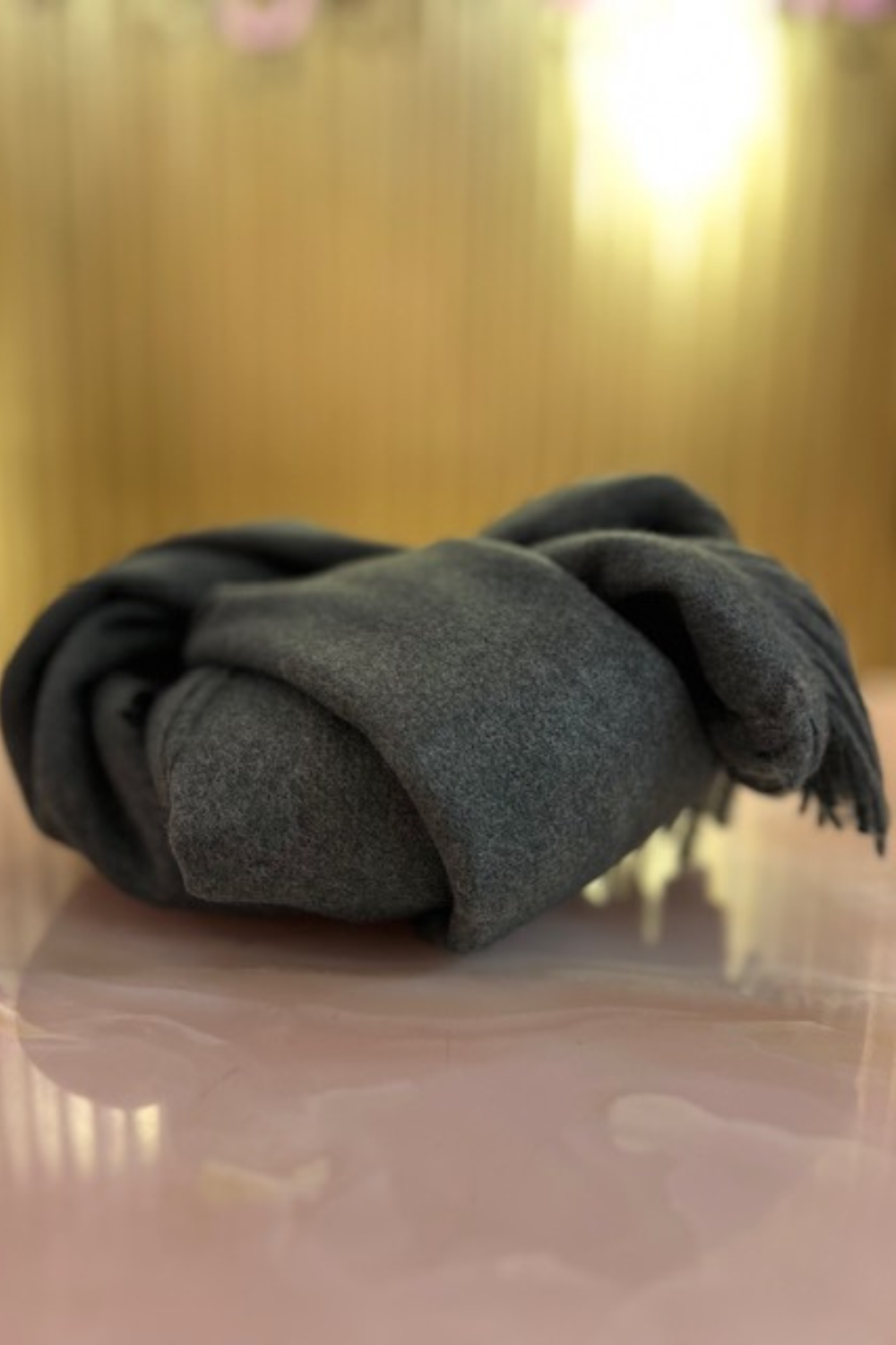 Uld- og kashmir halstørklæde – Mørk petrolgrøn