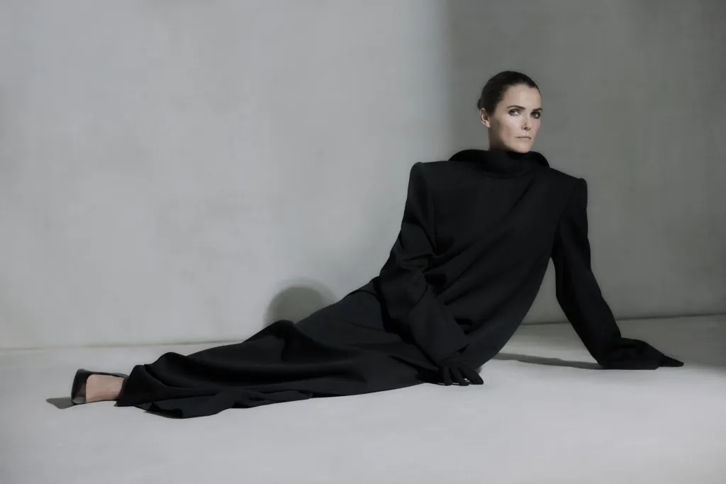Balenciaga 54th Couture stretch Barathea wool dress, gloves and shoes.
